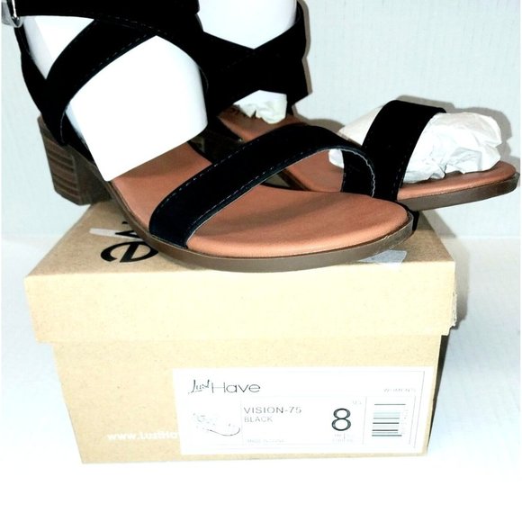 Lust Have Women's Sandals Strappy Open Toe Black 8 - Picture 2 of 5